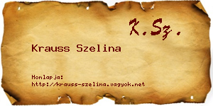 Krauss Szelina névjegykártya